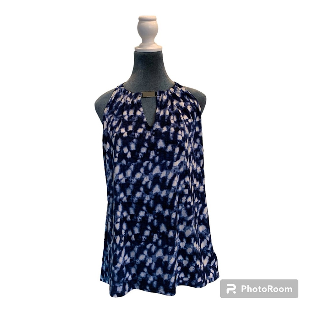 Blue and White Michael Kors sleeveless polyester top! SZ/L
